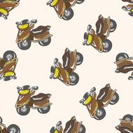 transportation motor cartoon seamless pattern background N29
