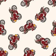 transportation motor cartoon seamless pattern background N31