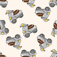 transportation motor cartoon seamless pattern background N34