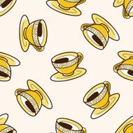 black coffee cartoon seamless pattern background