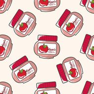 apple jam cartoon seamless pattern background
