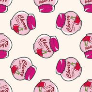 cherry jam cartoon seamless pattern background