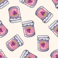 grape jam cartoon seamless pattern background