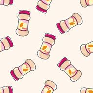 peach jam cartoon seamless pattern background