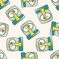 kiwi jam cartoon seamless pattern background