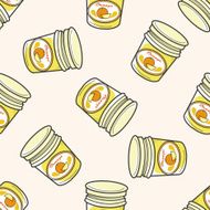 orange jam cartoon seamless pattern background