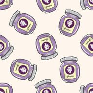grape jam cartoon seamless pattern background N2