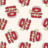 strawberry jam cartoon seamless pattern background N2