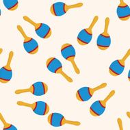 music agogo bell cartoon seamless pattern background