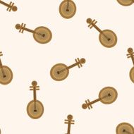music chinese lute cartoon seamless pattern background