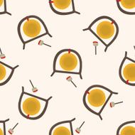music gong cartoon seamless pattern background
