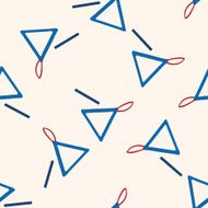 music triangle cartoon seamless pattern background