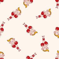 boxer cartoon seamless pattern background N45