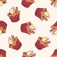 decorating cake 10 cartoon seamless pattern background N59