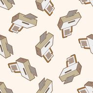 Computer-related desktop icon cartoon seamless pattern background N8
