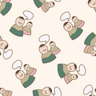 Computer-related desktop icon cartoon seamless pattern background N24