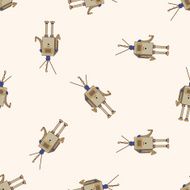 robot cartoon seamless pattern background N109