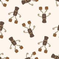 robot cartoon seamless pattern background N113