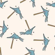 fishing cartoon seamless pattern background