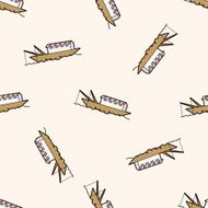 fishing boat cartoon seamless pattern background