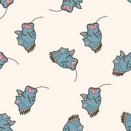 fishing cartoon seamless pattern background N4