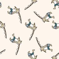 fisherman cartoon seamless pattern background N6