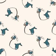 fisherman cartoon seamless pattern background N7