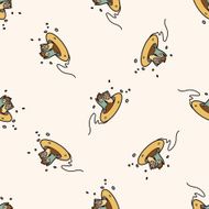 water rides cartoon seamless pattern background