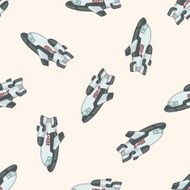 spaceship cartoon seamless pattern background N75