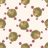 Space Meteorite cartoon seamless pattern background N2