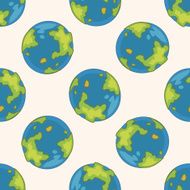 Space earth cartoon seamless pattern background N4