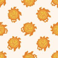 Space sun cartoon seamless pattern background