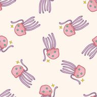 Space alien cartoon seamless pattern background N12