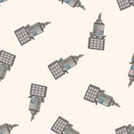 Space Satellite cartoon seamless pattern background N7