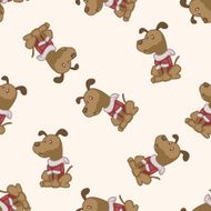 animal dog cartoon seamless pattern background N45