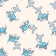 animal dog cartoon seamless pattern background N50