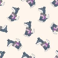 animal dog cartoon seamless pattern background N51