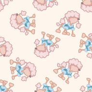 animal dog cartoon seamless pattern background N53