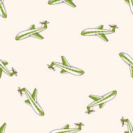 airplane cartoon seamless pattern background N11
