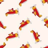 airplane cartoon seamless pattern background N16