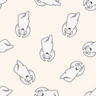 animal polar bear cartoon seamless pattern background N3
