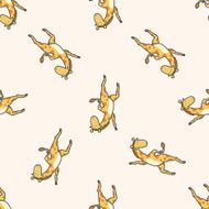 animal giraffe cartoon seamless pattern background N4