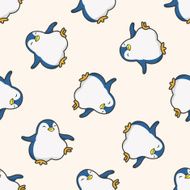 animal pengiun cartoon seamless pattern background