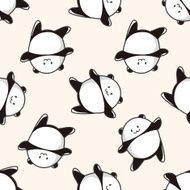 animal panda cartoon seamless pattern background N4
