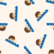 swimmer cartoon seamless pattern background N11