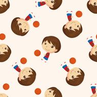 basketball player cartoon seamless pattern background N38