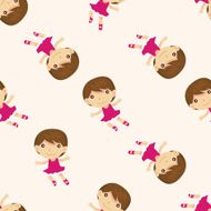 dancer cartoon seamless pattern background N27