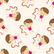 dancer cartoon seamless pattern background N28