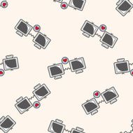 Computer-related desktop icon cartoon seamless pattern background N37