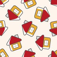 Computer-related desktop icon cartoon seamless pattern background N40